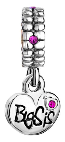 Lovelyjewelry Sweet Sister Butterfly Pink Flower Charms Bead 2