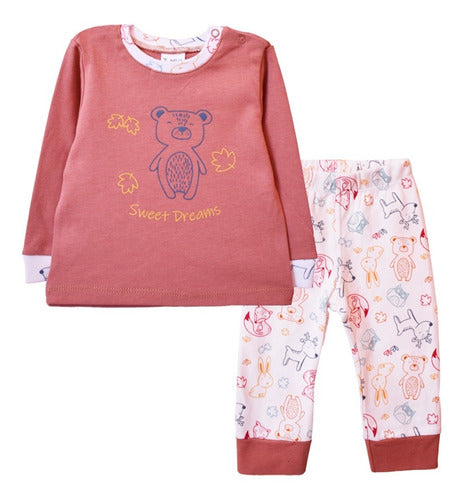 Zuweni Pijama Bebe Invierno Nena Algodón Camiseta Y Pantalón 0