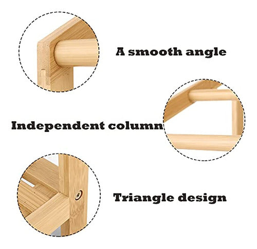 Toallero De Bambú De 3 Niveles Hynawin Para Baños Con Estant 1