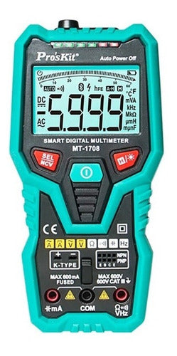 Pro'sKit MT-1708 Capacitance Temp NCV Intelligent Cat3 Tester 0