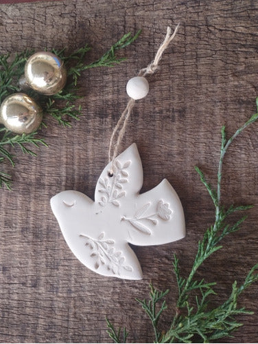 Nordic Ceramic Christmas Bird Ornaments Set of 3 2