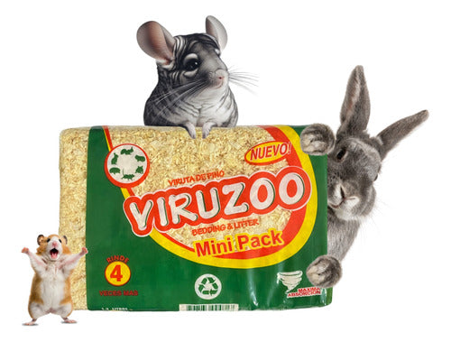 Viruzoo Mini Pine Shavings for Hamsters, Guinea Pigs, Rodents, and Hedgehogs - Pack of 10 0