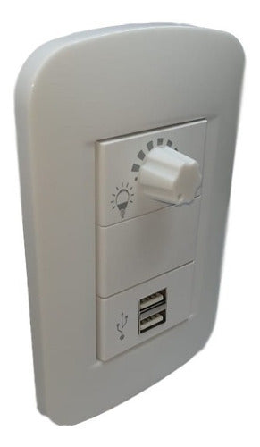 Jeluz Verona Dimmer LED USB Double Light Switch 2 Amp 1