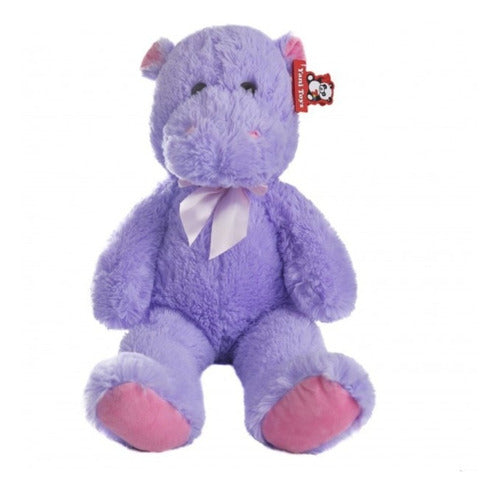 Yani Toys Violet Plush Hippopotamus 60cm with Bow 1601 D 0