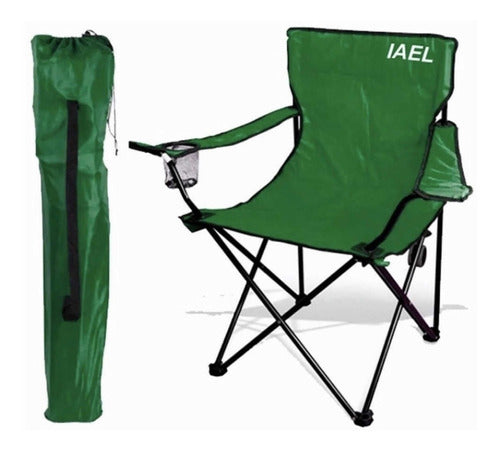 Iael Folding Director Table and 3 Chairs Set with Cup Holders 1