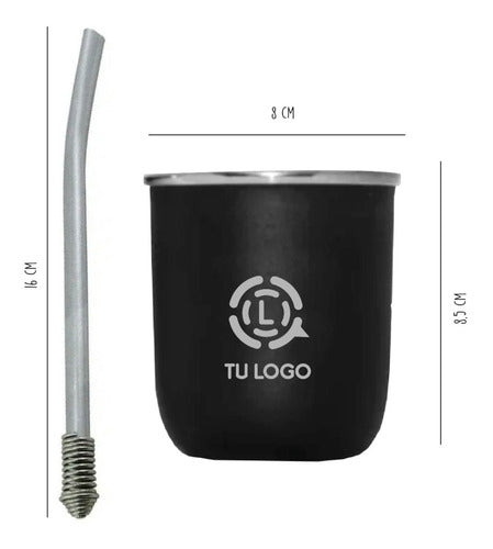 Personalized Laser-Engraved Stainless Steel Thermal Mate Set with Straw 4