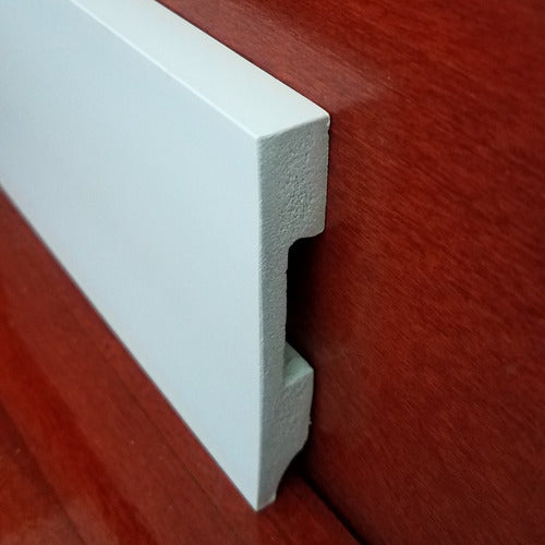 10 cm White PVC Polystyrene Moisture-Resistant Baseboard - Price Per Meter 6