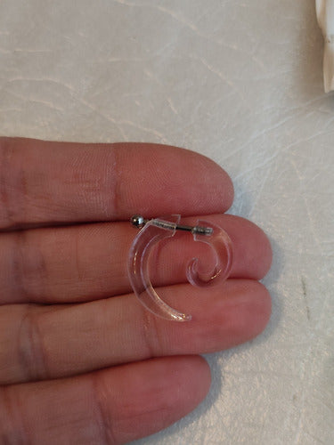 Acrylic Steel Spiral Fake Expander Horn Earrings Piercing 3-4 cm 79