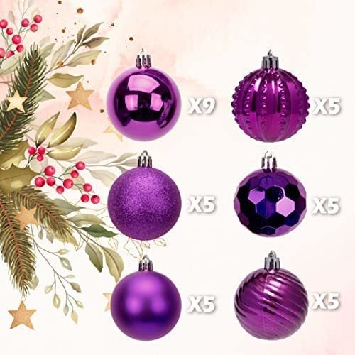 Bolas Para Arbol De Navidad  6cm  X 30u Purpura 1