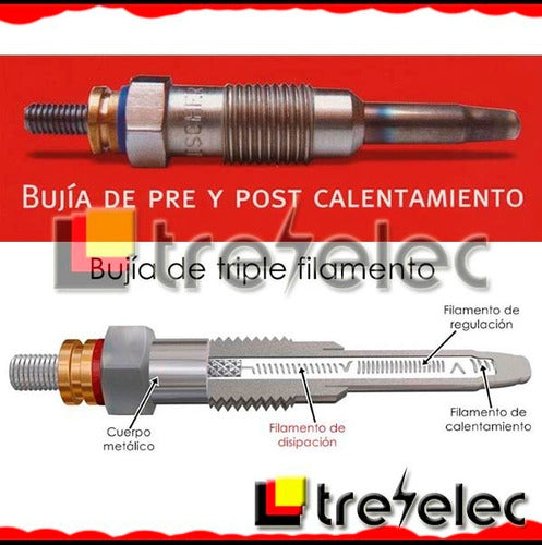 Bujia Precalentamiento Hescher Mitsubishi Canter 4d30 24 V 4