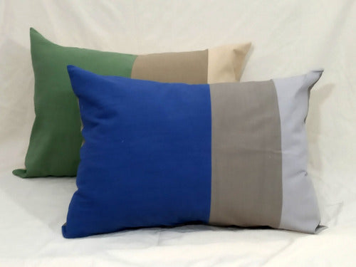 Set of 3 Striped Tussor Cushion Covers 50 x 70 10