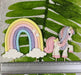 Artesanal Adorno Torta Unicornio Ponys Arco Iris Pastillaje Azucar 4