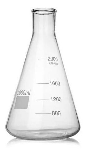 Frasco Erlenmeyer Boca Estreita 3000ml  Vidro Borossilicato 2