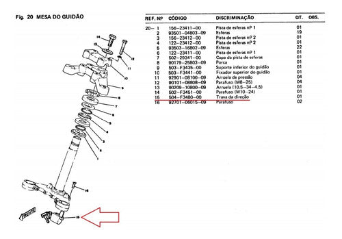 Trava Da Direção Yamaha Rx/tt125 - Click 6