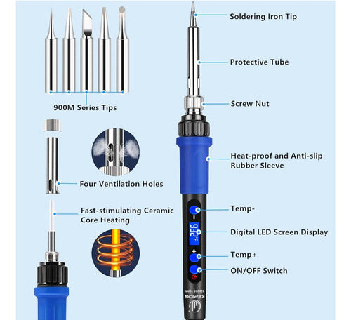 Kepiog Kit De Soldador, Calentamiento Rápido De Cautín De Al 4