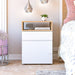 Modern Functional Bedside Table with Drawer and Door by Ciudad Muebles 5
