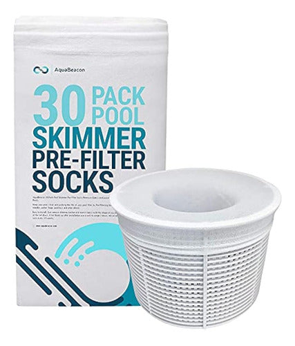 Aquabeacon 30 Pack Pool Skimmer Socks - Ultrafine Mesh Pool 0