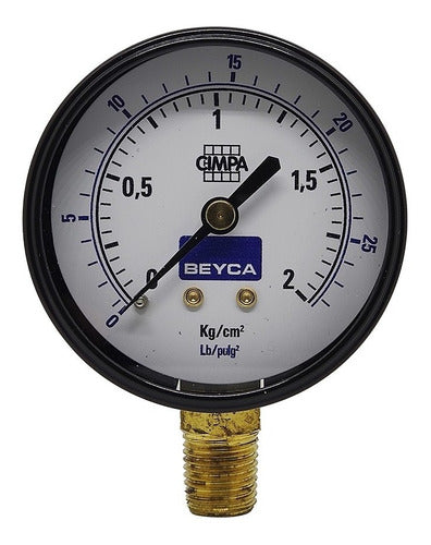 Beyca Manómetro 2 Kg 63mm Rosca 1/4 Inferior 0