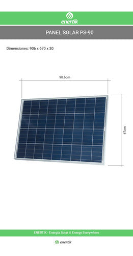 Solar Panel 90W Polycrystalline with Mounting Brackets - PS90 - Enertik 2