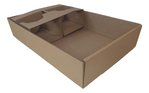 10 Corrugated Cardboard Trays with Coasters 40x20x6 0