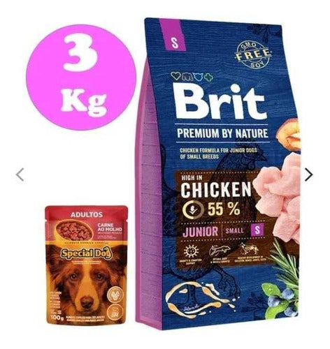 Brit Premium Puppy Small Breed 55% Chicken 3kg + Gift 0