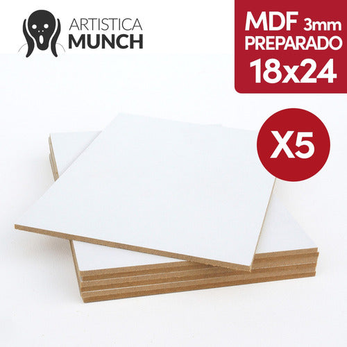 MDF 3mm Preparado 18x24 cm White Acrylic Oil Paint x 5 0