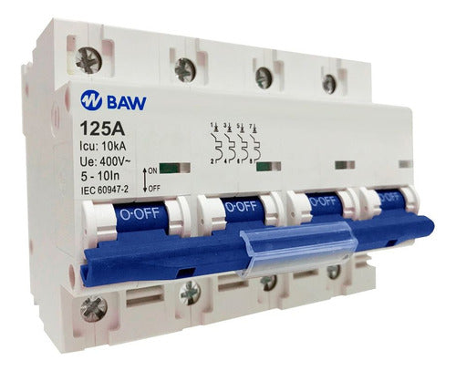 BAW 125A Tetrapolar Thermomagnetic Circuit Breaker Switch 0