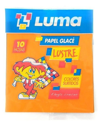 Luma Glossy Paper Lustre X10 Sheets 10x10cm X10 Pack Assorted Colors 0