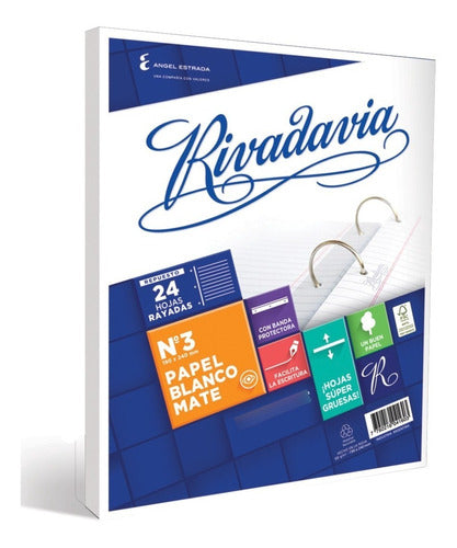 Rivadavia Replacement No. 3 School Pack of 24 Sheets with Protective Band 0