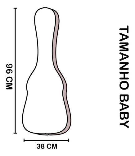 Bag Capa Almofadada P/ Violão Giannini Baby Bege C/ Alças 6