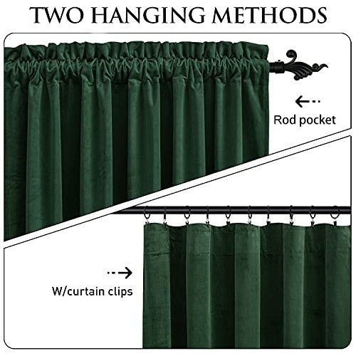 Stangh Dark Green Velvet Curtains - Blackout Curtains 1