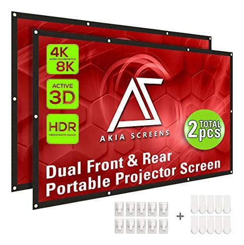 Akia Screens Dual Projector Screen Front-Rear 3m / Angle 160* 1