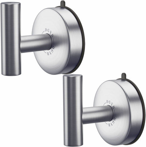 DGYB 2 Suction Cup Towel Hooks for Bathroom - Stainless Steel 0