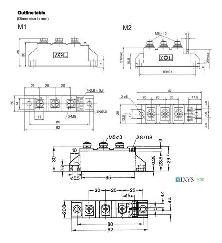 Semi-pack Mfc55-12 Tiristor-diodo 55a 1200v 2