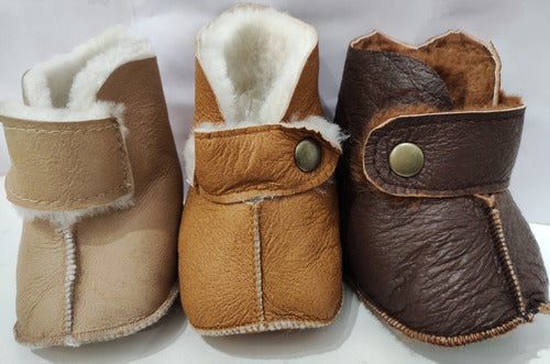 Infinito Baby Leather and Sheepskin Booties 2