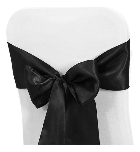 Obstal 50 Pcs Satin Chair Sashes Bows For Wedding Reception 1