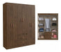 Compramas Combo Bedroom Set: Double Mattress, 6-Door Wardrobe, Headboard with Nightstands 3