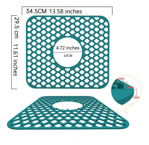 Escurridor De Silicona P/bacha 64cm X 33cm, Verde 1