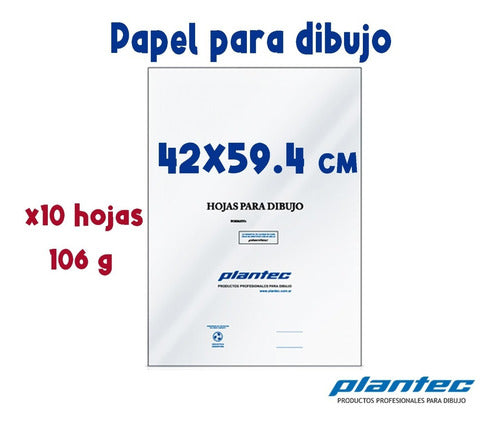 Hojas Para Dibujo Técnico A2 Plantec X 10 Hojas De 106 Gms 1