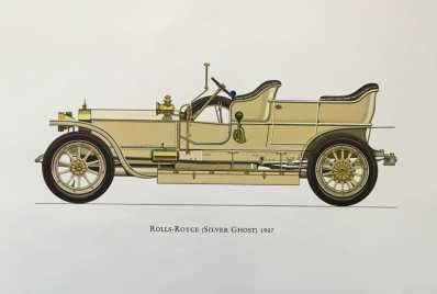 Rolls Royce 1907 - Autos Antiguos - Lámina 45x30 Cm. 0