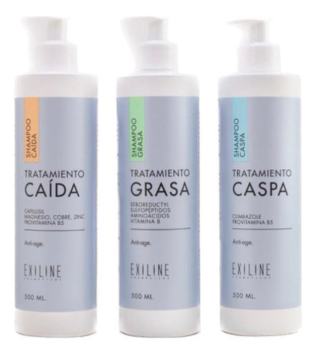 Shampoo Caída, Caspa, Grasa Tratamiento Exiline X 500 Ml. $$ 0