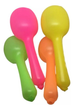 Centraled Fluorescent Plastic Maracas Carnival Carioca Pack of 10 1