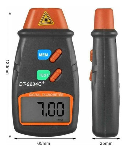 Tacometro Laser Optico Sin Contacto De 2.5 A 99.999 Rpm 1