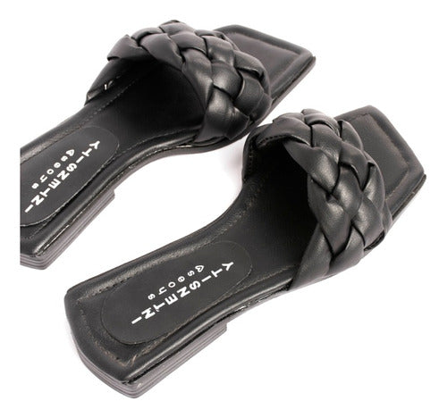 Women's Square Toe Flat Sandals with Braided Straps by Intensity Shoes 14