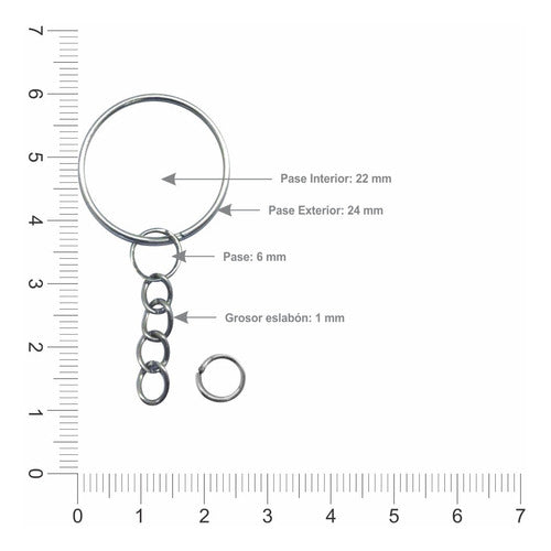 Pack 500 Sin Fin 22mm Con Cadena Para Llaveros/souvenirs 2