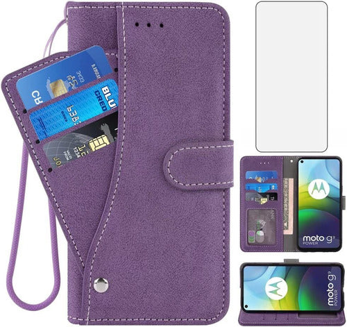 Asuwish Wallet Case for Moto G9 Power 0