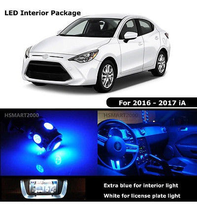 5pcs Azul Bombillas Led Interior Para 2016 2017 Scion Yaris 1