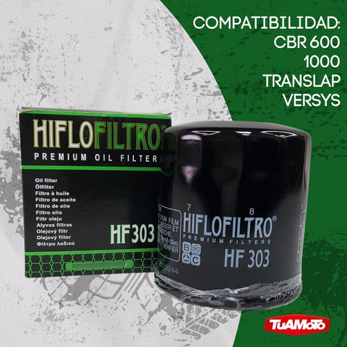 HIFLO Filtro De Aceite HF303 P/ Kawasaki Versys / Ninja 300 6