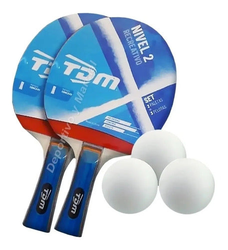 TDM Set of 4 Paddles, 6 Table Tennis Balls, and Table Cover 0