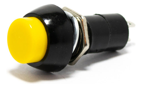 3 Normally Open 12mm Round Push Buttons 1A 250V Yellow 0